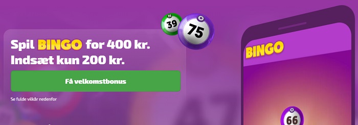 Spilnu bingo bonus, Spil BINO for 400 kr.