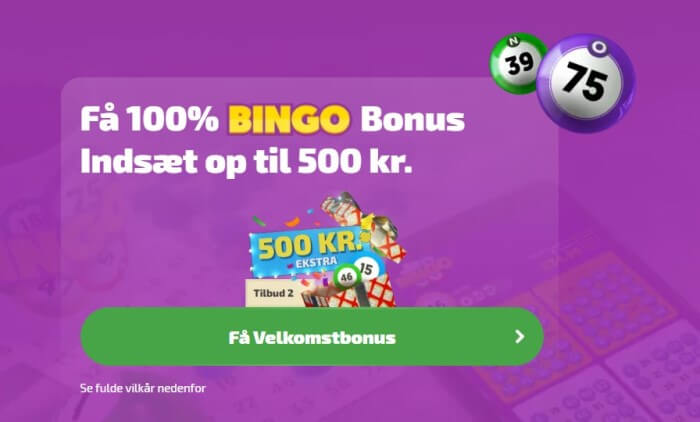 Spilnu Bingo Bonus - op til 500 kr